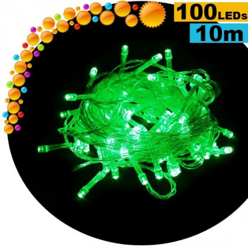 Animated string light with 100 green LEDs - 10 metres