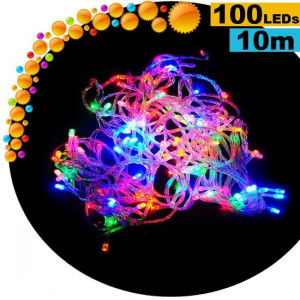 Animated light garland with 100 multicoloured LEDs - 10 metres