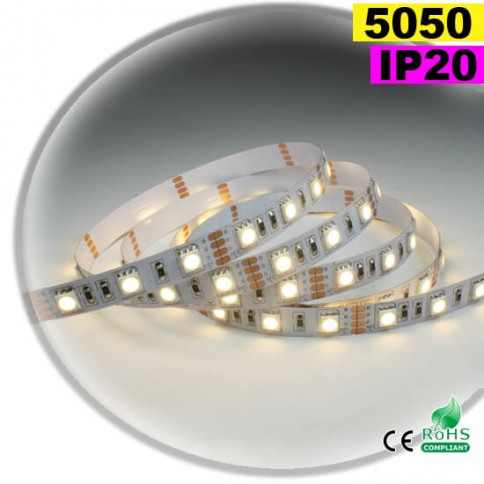  Strip Led blanc chaud leger SMD 5050 IP20 60leds/m 30m 