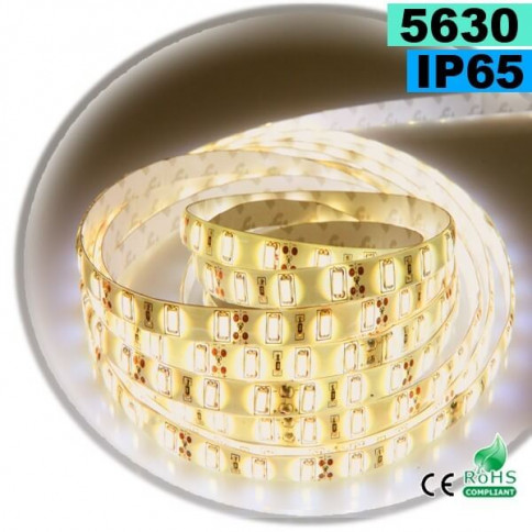 Strip LED blanc Chaud Léger SMD 5630 IP65 60 LED / m sur mesure
