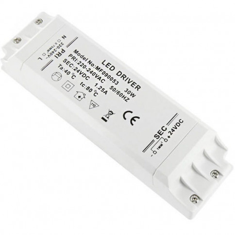 Compact 30 watt transformer LED power supply - 24 volts