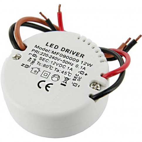 LED power supply compact transformer Round 12 watts 12 Volts