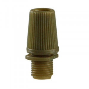 Electrical cable clamp in oxide bronze plastic for lamp socket or ceiling rose with M10 thread.