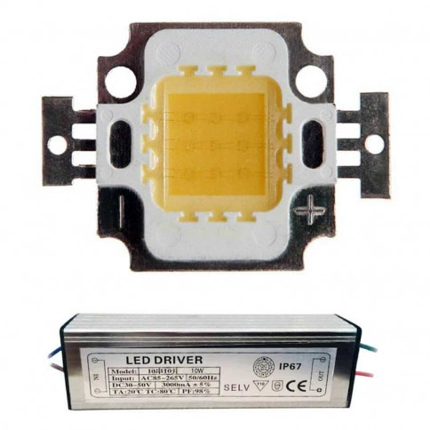  10 watt power supply + LED matrix chip on board package