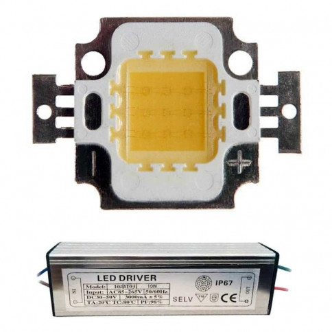  Lot Alimenation + LED Matriciel Chip on board de 10 watts 