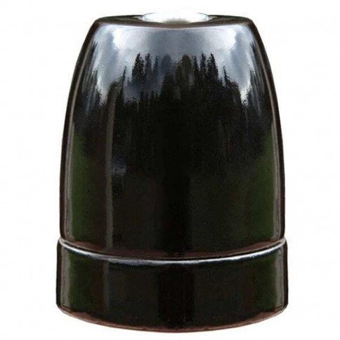  E27 lampholder in high-gloss porcelain enamel in pearlescent black