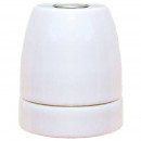  E27 lampholder in gloss enamelled porcelain in mother-of-pearl white