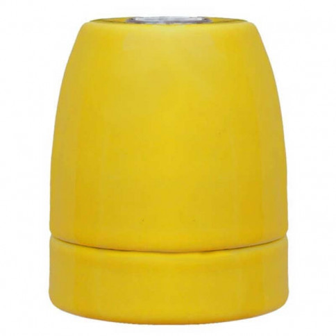  E27 lampholder in gloss enamelled porcelain in Indian yellow
