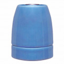  E27 lampholder in high-gloss enamelled porcelain in French blue