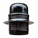  E27 screw lampholder in steel with black chrome finish