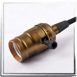 E27 screw lampholder bronze oxide brown vintage style rotary knob