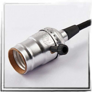 E27 screw lampholder antique grey vintage style rotary knob