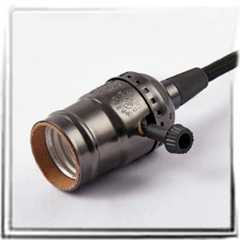  E27 screw lampholder bronze black vintage style rotary knob