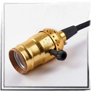 E27 screw lampholder brass vintage style rotary knob