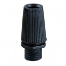  Black plastic electrical cable clamp for lamp socket or ceiling rose with M10 thread.