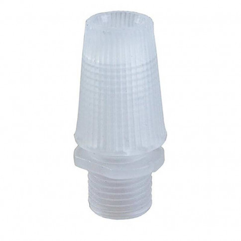  Transparent plastic electrical cable clamp for lamp socket or ceiling rose with M10 thread.