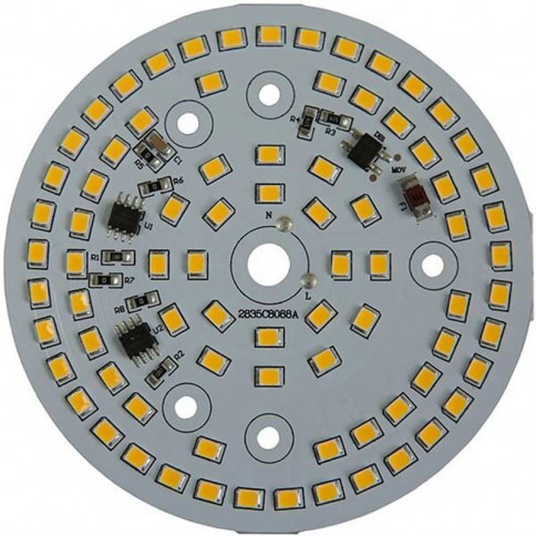 18 watt AC LED module with 230V transistor power supply - 80 LED 2835 - Ø 88 mm