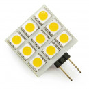 9 leds SMD - carré - 10 à 25 volts - Culot G4