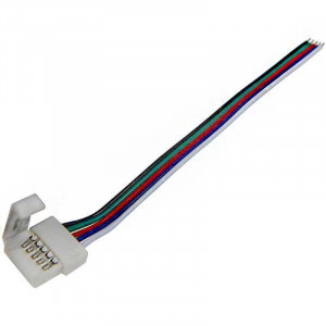 Connection box for Strips LED RGB W Clips-connect and cables 5-track circuit board