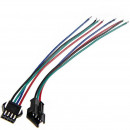 Male / female connector with four cables and coding device