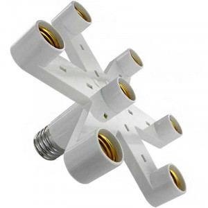 Multiplicateur de douille E40 vers sept douilles E27