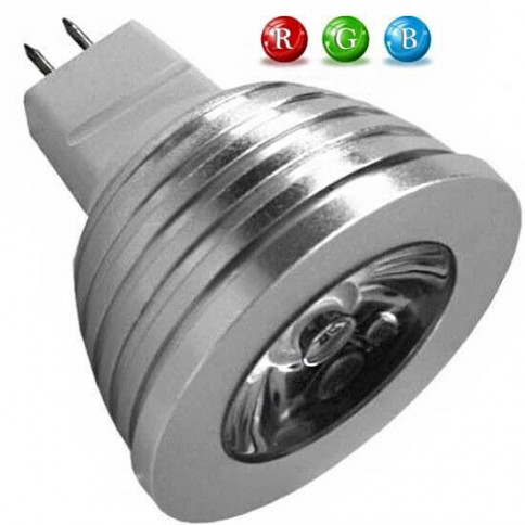 Ampoule LED MR16 RVB 3 Watts + télécommande IR