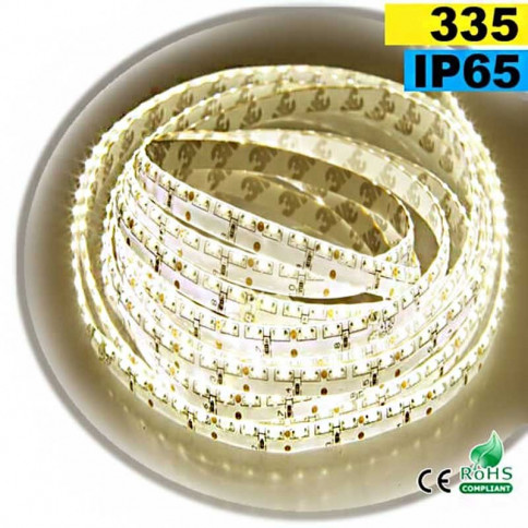  Strip Led latérale blanc chaud léger LEDs-335 IP65 120leds/m sur mesure 