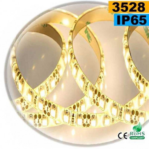  Strip Led blanc chaud SMD 3528 IP65 120leds/m 5 mètres 