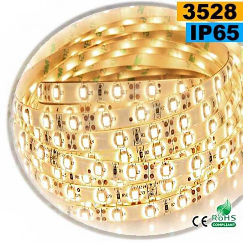  Strip Led blanc chaud leger SMD 3528 IP65 60leds/m 5m 