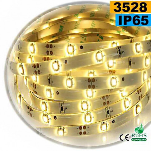  Strip Led blanc chaud SMD 3528 IP65 30leds/m 5m 