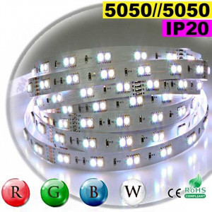  Strip LEDs RGB-W IP20 - Double side-by-side assembly of LEDs 5050 30 metres