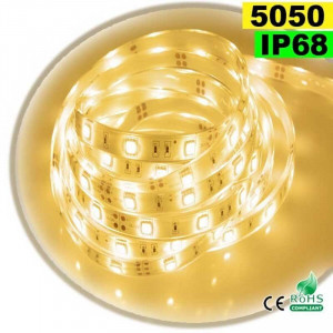  Strip Led warm white SMD 5050 IP68 30leds/m 5m