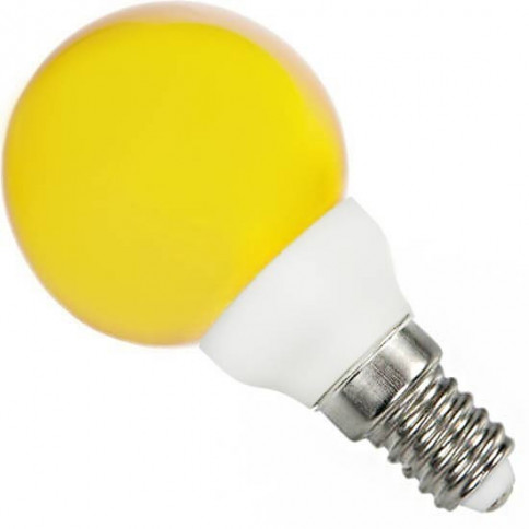 Ampoule sphériqueE14 jaune 220 volts 0.5 Watt 