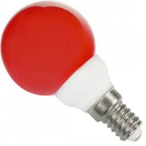 Spherical bulb E14 red 220 volts 0.5 Watt