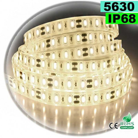 Warm white LED strip SMD 5630 IP68 60 LED / m 5m