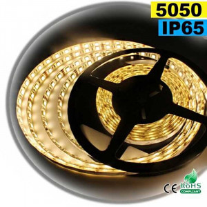 Strip Led blanc chaud SMD 5050 IP65 60leds/m 10m