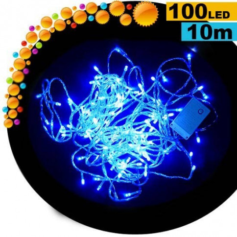 Animated light garland with 100 blue LEDs - 10 metres