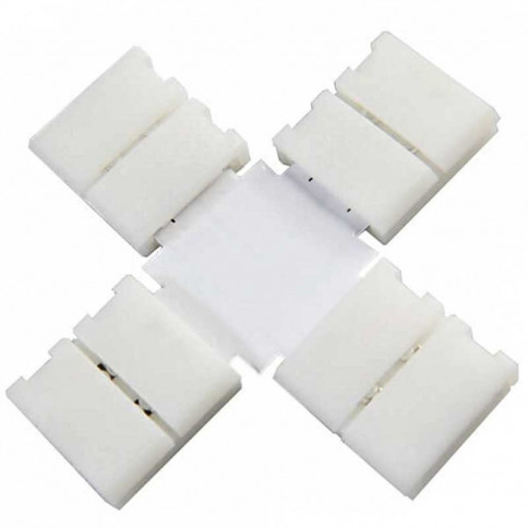  Clips-connect cross housing for 10mm LED strips - 2-track circuit board at 5mm centres