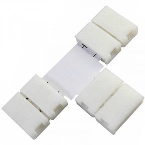 Boitier Clips-connect en T pour Strip LEDs 8mm - Circuit board à 2 pistes entraxe 4.5mm