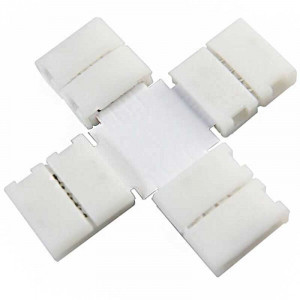 Boitier Clips-connect en croix pour Strip LEDs 10mm - Circuit board à 4 pistes entraxe 2,4mm