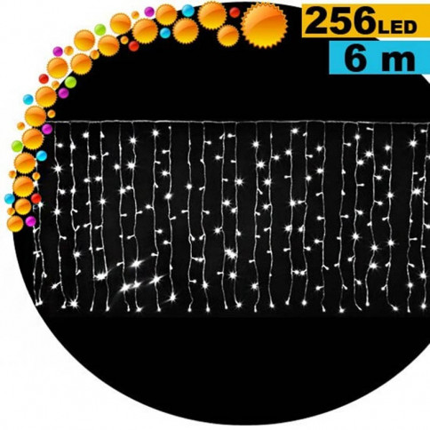 White LED curtain light 6m 8 functions