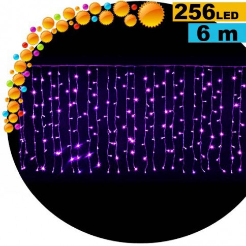 Curtain lights 256 LED violet 6m