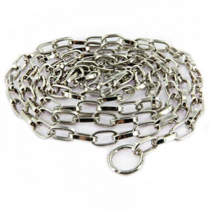 Chromed metal mesh chain, length 1 m