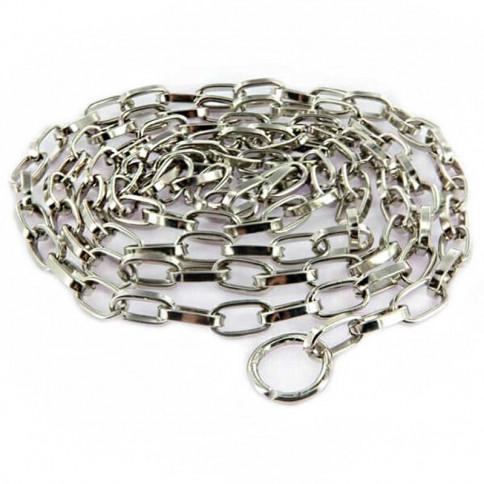 Chromed metal mesh chain, length 1 m