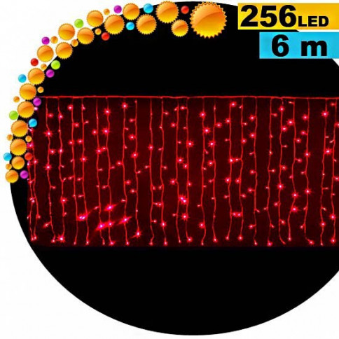 Red LED curtain lights 6m