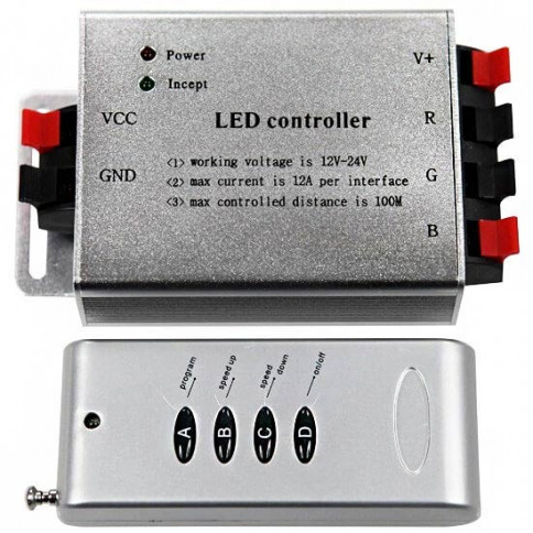 Contrôleur 12V RGB 4A par couleur télécommande 4 touches RF