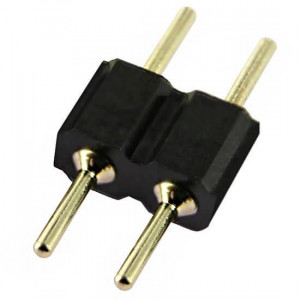 Black 2-pin double connector for single-colour LED strips
