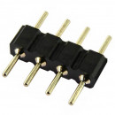 Double raccord 4 pins noir pour strip leds unicolores