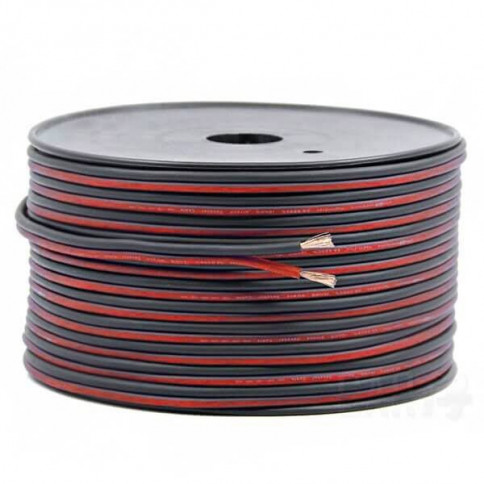  Flat electric cable red black 2 wires 0.5mm² length 1m