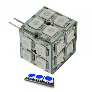 Cube bulb 20 LED SMD blue 8 to 24 volts G4